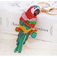 thumbnail image 4 of QDDollars Parrot Keychain for Women, Cute Parrot Animal Key Chain for Ladies, Tropical Parrot Tree Branch Key Ring, Sparkling Parrot Keychains, Colorful Parrot Keyring, 4 of 4