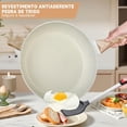 thumbnail image 3 of Juego de 3 Sartenes con Recubrimiento Antiadherente, Sartén Antiadherentes de Granito Blanco, Libre de PFOS y PFOA, Apto para todas las estufas (20 cm y 24 cm y 28 cm), 3 of 4