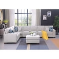 thumbnail image 3 of Devion Furniture 8-Piece Upholstered Fabric Sectional with Ottoman in Light Gray, 3 of 4