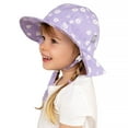thumbnail image 2 of JAN & JUL Baby Beach Floppy Hat Girl 50+ UPF Sun Protection (M: 6-24 Months, Purple Daisy), 2 of 8