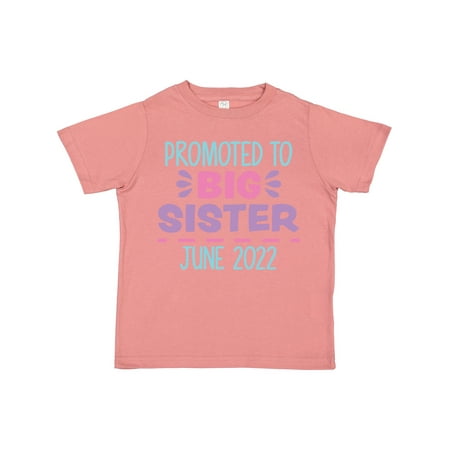 

Inktastic Promoted to Big Sister June 2022 Gift Toddler Toddler Girl T-Shirt