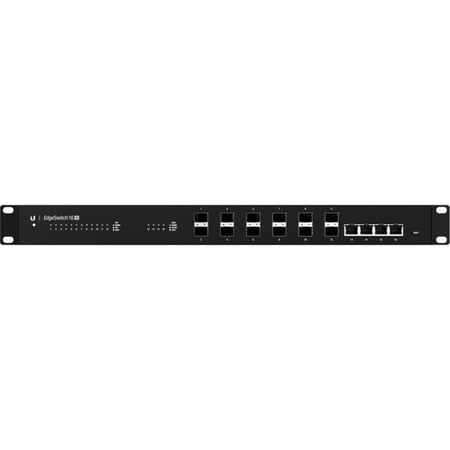 Ubiquiti 10G 16-Port Managed Aggregation Switch - 12 Expansion Slot, 4 Network - Manageable - Twisted Pair, Optical Fiber - Modular - 3 Layer Supported - 1U High - Rack-mountable, Standalone - 1