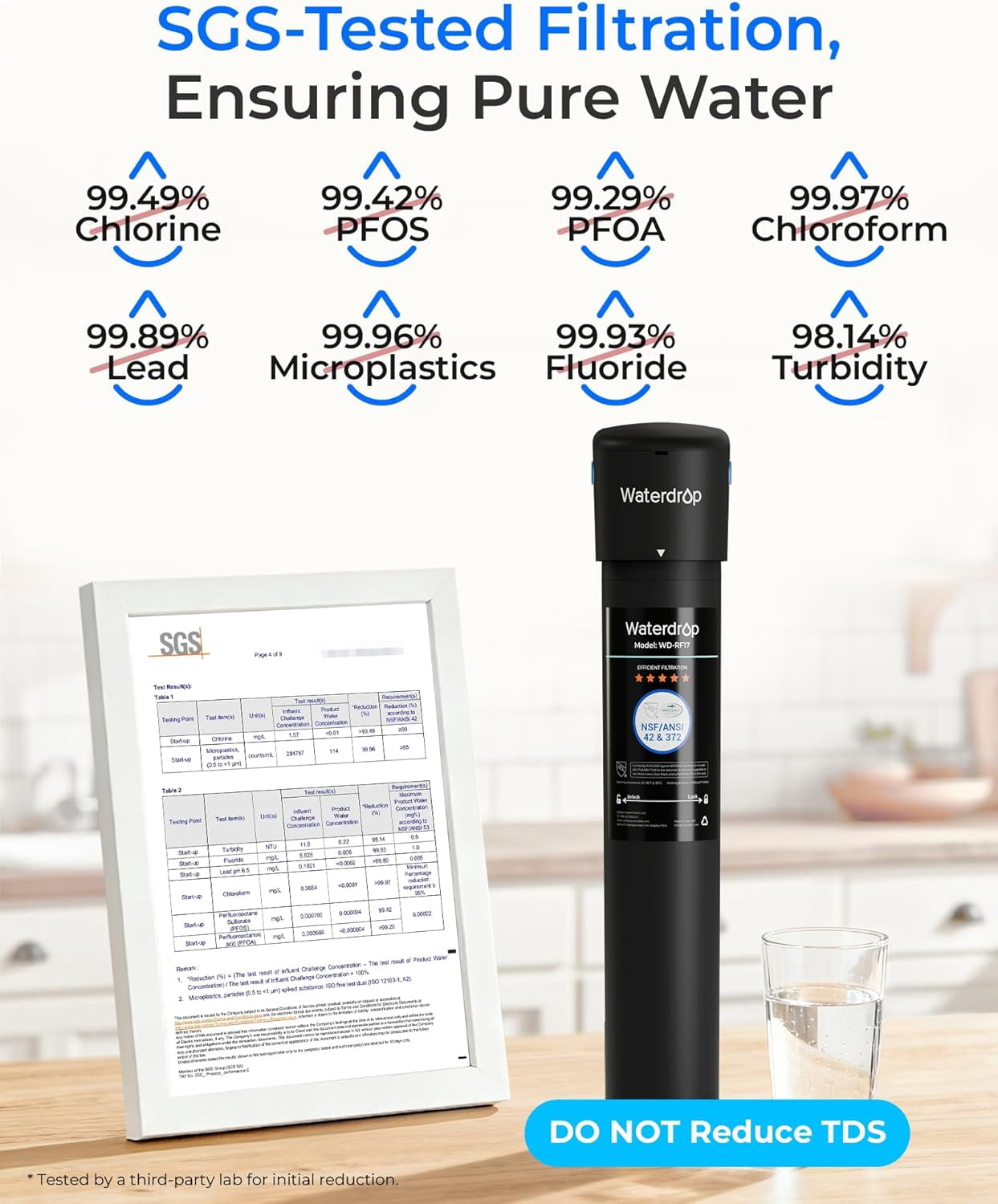 Waterdrop 17UB 3 Years Under Sink Water Filter, Under Sink Water Filtration System, NSF/ANSI 42 Certified, Reduces PFAS, PFOA/PFOS, Lead