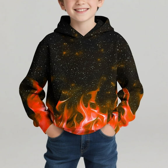BRGZLK Boys Hooded Printed Autumn and Winter Round Neck Patchwork Long Sleeved Sweatshirt Daily Casual Outerwear Hooded Sweatshirt Top With Shoulder InsertsGreen 5-6 Years