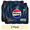 (2 pack) Pepsi Cola Zero Sugar Soda Pop, 16.9 fl oz, 12 Pack Bottles