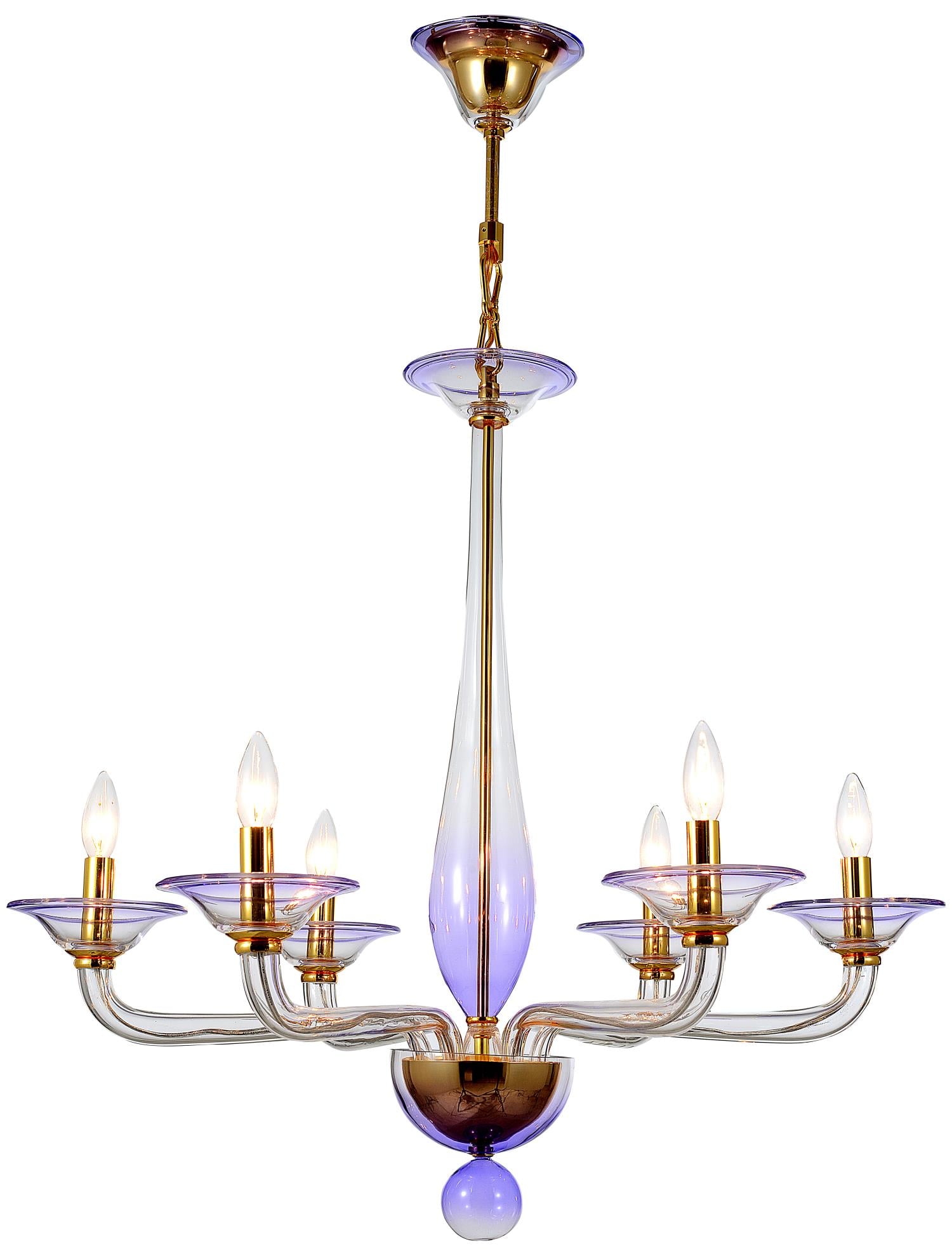 Crystorama 9926-GD-AM Stella Chandeliers 30in Gold Glass 6-light Gold