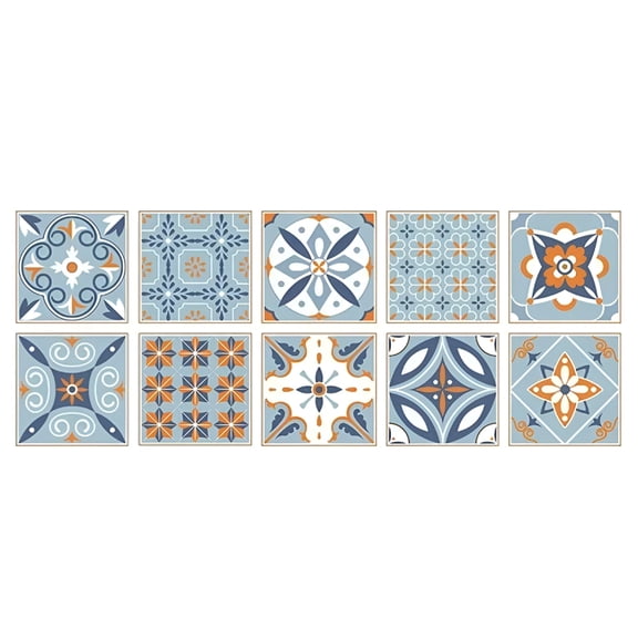 SELIVO 10 Sheet Peel and Stick Backsplash Self Adhesive Moroccan Wall Tiles Back Splashes Waterproof Square Backsplash for Bathroom Kitchen Camper Shower Furniture 4"x4"