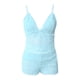 thumbnail image 5 of Conjunto de pijama con tirantes sexy de color sólido con encaje de lazo para mujer Conjunto de lencería sexy Fridja nalpqowj17083, 5 of 5