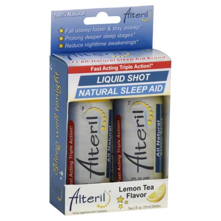 Alteril Lemon Tea Flavor Natural Sleep Aid Liquid Shot, 2 Pack