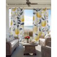 thumbnail image 6 of Summer Lemon Blackout Curtains for Bedroom Living Room Darkening Curtains 84 Inch Length 2 Panels Set Botanical Yellow Fruits Grey Leaf Window Curtain Window Treatment Grommet Drapes 52"x84", 6 of 9