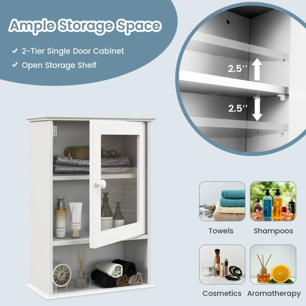 Finihen Bathroom Wall Cabinet, Wall Mounted Bathroom Cabinet, Medicine Cabinet, Bathroom Wall Mounted Adjustable Hanging Storage Medicine Cabinet, for Bathroom, White Finihen Bathroom Wall Cabinet, Wall Mounted Bathroom Cabinet, Medicine Cabinet, Bathroom Wall Mounted Adjustable Hanging Storage Medicine Cabinet, for Bathroom, White
