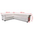 thumbnail image 4 of vidaXL Chesterfield Corner Sofa 6-Seater Artificial Leather White, 4 of 4
