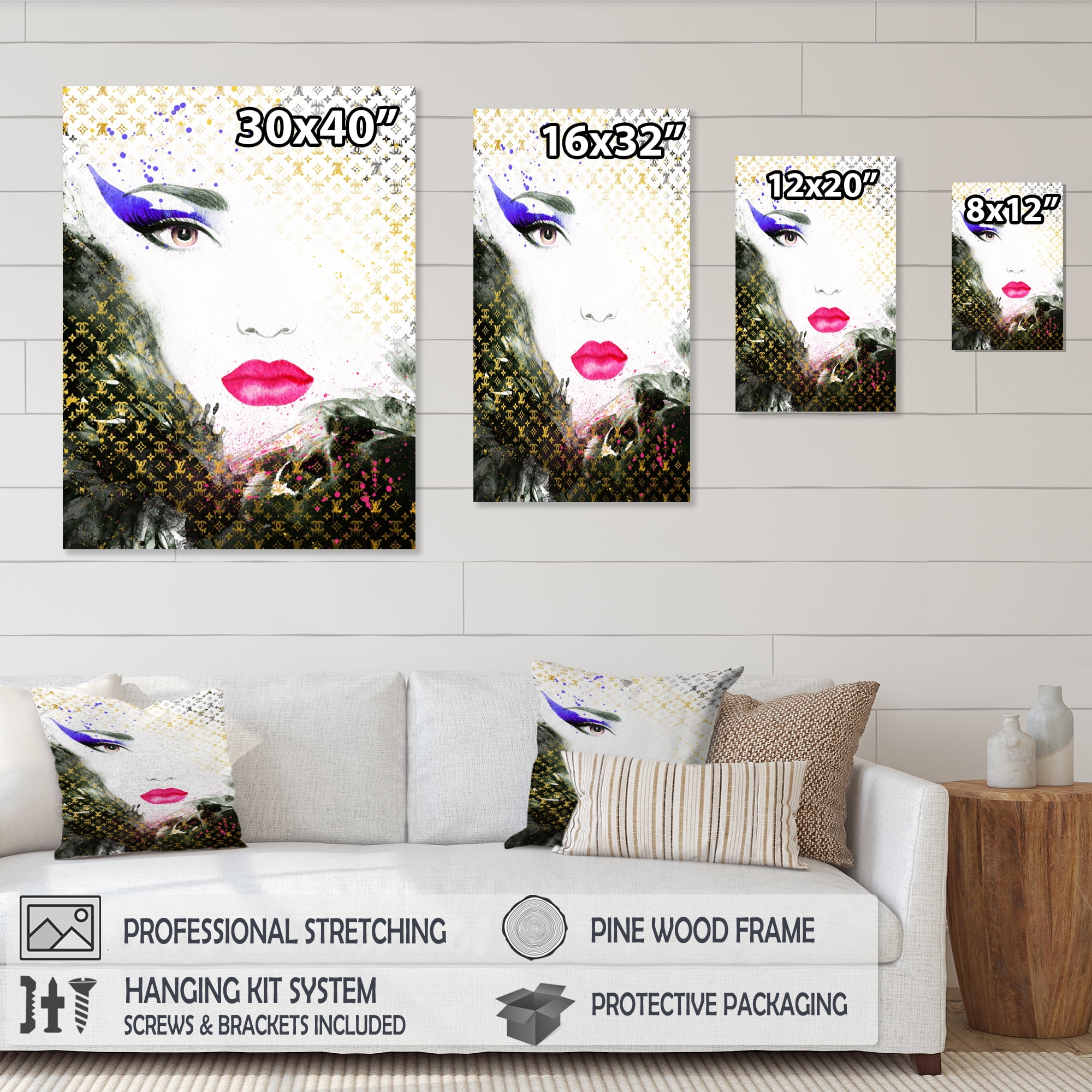 Designart High Fashion Female Sketch V Canvas Wall Art
