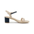 thumbnail image 3 of Unique Bargains Women's Square Toe Ankle Strap Block Heel Sandals, 3 of 7