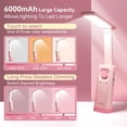thumbnail image 3 of Lámpara de escritorio VAVOFO Cute Kawaii Bunny recargable de 6000 mAh, rosa, 3 of 9