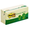 thumbnail image 6 of Post it Greener Recycled Notes, 3 x 3, Canary Yellow, 100/Pad, 12 Ct, 6 of 10
