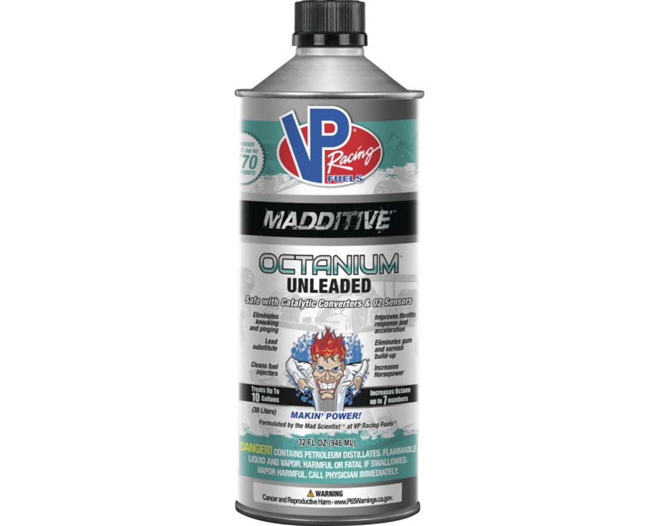 VP Racing Fuels Octanium Booster Unleaded 32 Oz. (Pack Of 8) - Octane Booster For Gasoline