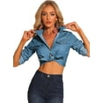 thumbnail image 1 of INSPIRE CHIC Chemise à Pois à Manches Longues et Col Pointu pour Femmes, 1 of 6