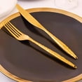 thumbnail image 4 of Avellino Mirrored Gold 18/10 Stainless Steel 20 Piece Flatware Set, Service For 4, 4 of 4