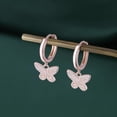 thumbnail image 4 of 925 Sterling Silver CZ Buffterfly Hoop Earrings for Women Teens Sparkling Butterfly Hoop Earrings Huggie Drop, 4 of 12