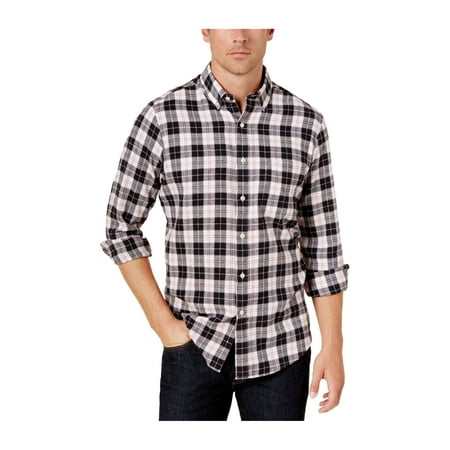 Club Room Mens Plaid Flannel Button Up Shirt