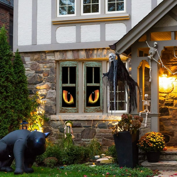 Pieza de Pegatinas de Ventana de Miedo de Halloween, Ojo de Lagarto, Ojo de Búho, Cortinas para Dormitorio, Sala de Estar, Cortinas, Decoración de Halloween