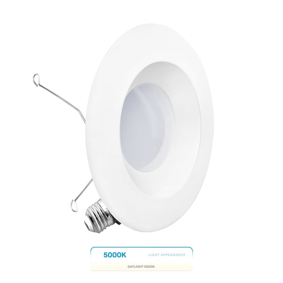 INFIBRITE 5 and 6 Inch 5000K Daylight 12W 1100LM Recessed Retrofit LED Sleek Series Downlight Kit (Includes E26 Connector), Dimmable, Wet Rated