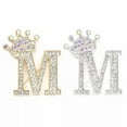 thumbnail image 4 of RSAMD Fashion Crown 26 Initial Letters A to Z Crystal Rhinestone Brooch Pins Women-Gold-G, 4 of 9