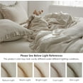 thumbnail image 6 of Simple&Opulence 100% Washed French Linen Duvet Cover Set-104''x92'' King Size-3 Pieces Vintage Ruffled Farmhouse Bedding 1 Comforter Cover 2 Pillowshams High End Floral Frill Flax Sets,Natural Linen, 6 of 9