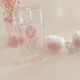 thumbnail image 3 of Flower Phone Case for iPhone 12, Cute Aesthetic Pink Tulip Clear Phone Cover for Women Girls, 3 of 7