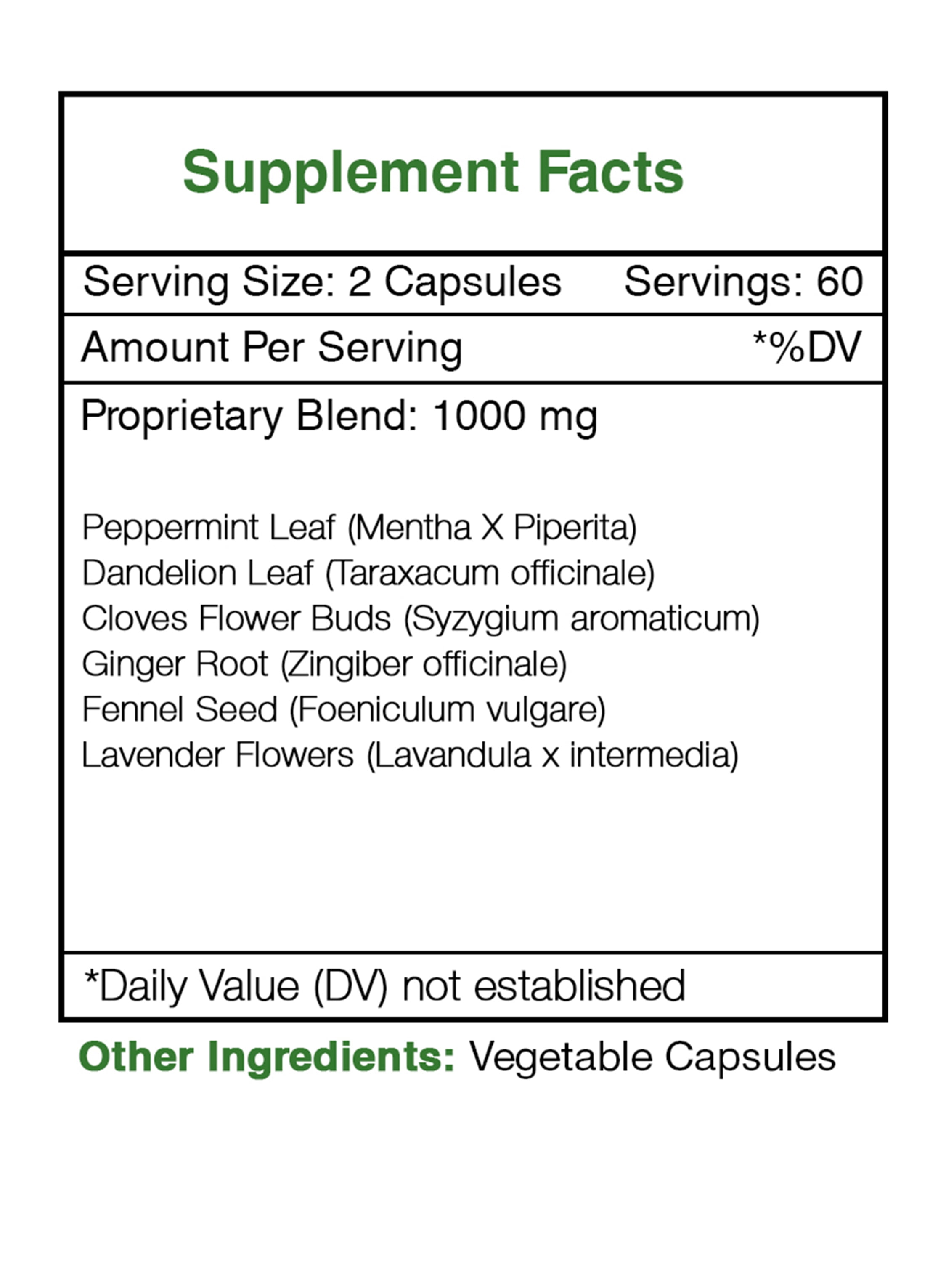 Secrets of the Tribe Intesti Secret Capsules Dietary Supplement, Natural Herb Blend, Made from Peppermint, Dandelion, Cloves, Ginger, Fennel Seed, Lavender 120 Count