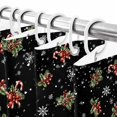 thumbnail image 4 of 66x72 Inch Shower Curtains for Bathroom, Christmas Black Fabric Bath Curtain Decor, Xmas Cane Berries Pinecone Snowflakes Waterproof Restroom Curtains Shower Set Accessories with 12 Hooks 66 Inch, 4 of 8