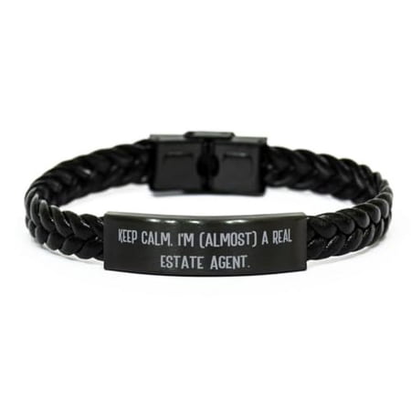 Inspirational Real estate agent Braided Leather Bracelet, Keep,), Nice Gifts for Men Women from Friends, Birthday Unique Gifts, Real estate agent gifts, Cheap real estate agent gifts, Inexpensive real