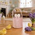 thumbnail image 5 of Easter Bunny Bag for Kids - Canvas Bunny Ears Gift Basket with Handles for Easter Egg Hunts, Candy, Toys, and Holiday Party Favors, Festive Spring Decorations, 5 of 5