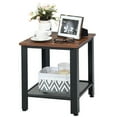thumbnail image 3 of Yardi Yard Industrial End Table 2-Tier Side Table-Black, Side Table, Chairside Table Narrow End Table for Bedroom Living Room Kitchen, 3 of 9