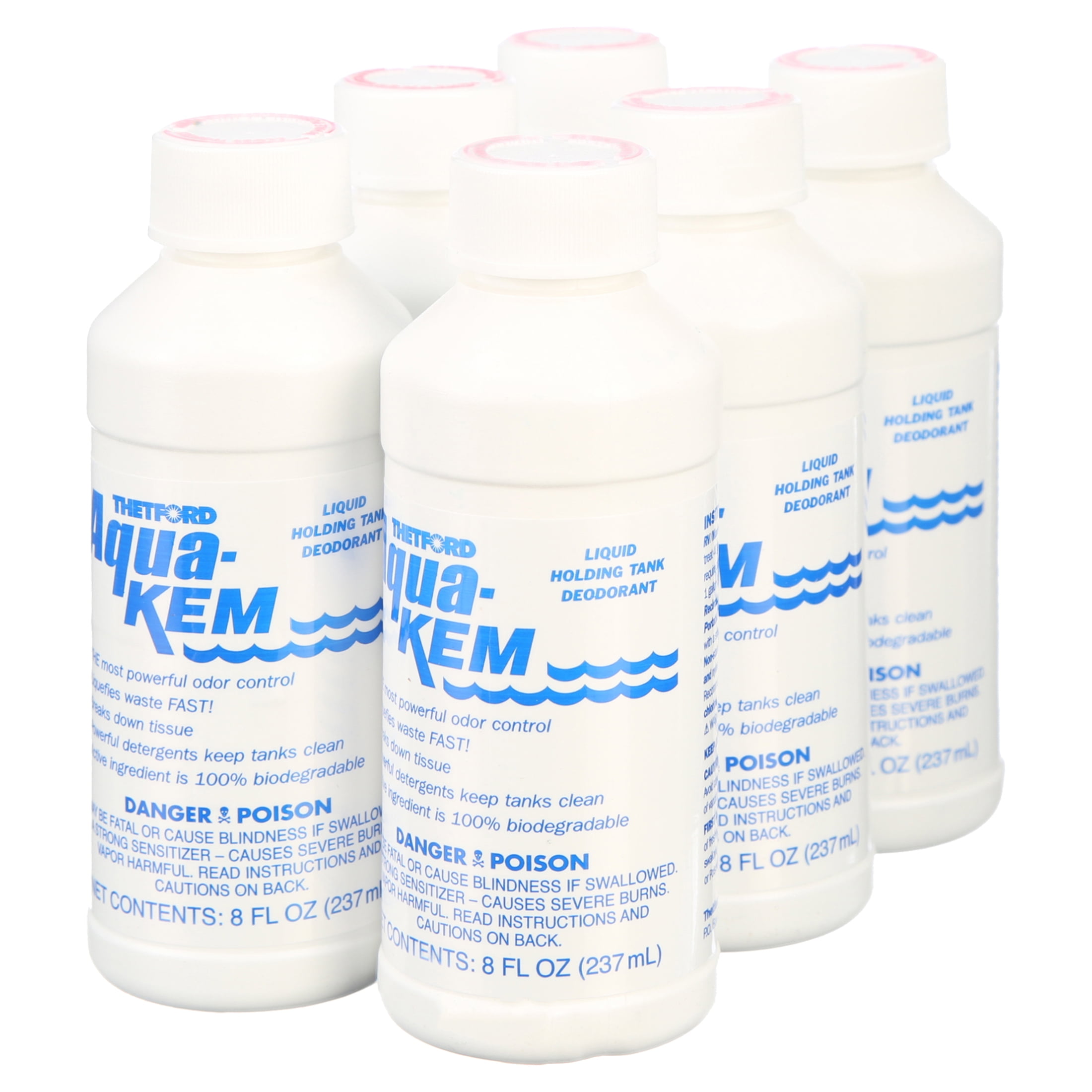 Aqua-Kem RV Holding Tank Treatment - Deodorant / Waste Digester / Detergent  - 6x8 oz pack - Thetford 03106 