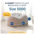 thumbnail image 7 of Ultimate Sack 5000 5-Foot Bean Bag Chair with Footstool Set, Ivory Fur Cover, 7 of 7