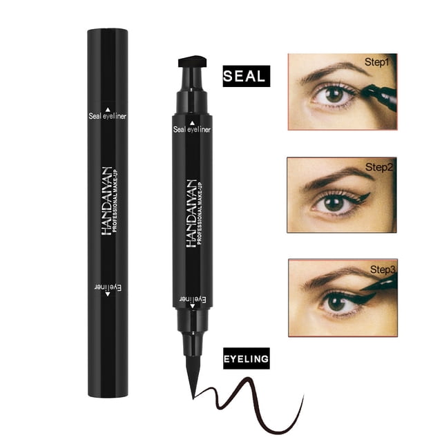 Delineador de ojos de sello, delineador de ojos de pluma mecánica, maquillaje profesional, tono negro,