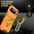 thumbnail image 2 of for Google Pixel 10 Pro XL / 11 Pro XL, Military Grade Shockproof Bumper Rugged Rotating Stand Ring Holder Anti-Scratch Magnetic Cover Compatible with Car Mount Case,Orange, 2 of 10