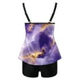 thumbnail image 4 of Yammkia Halter Swim Top Women Ruffle High Waisted Tankini Swimsuit Tummy Control Bathing Suit(Light Purple,S), 4 of 5