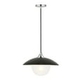 thumbnail image 2 of Evelyn&Zoe Alvia 14.5" Wide Pendant with Metal/Glass Shade in Matte Black/Polished Nickel/Clear, 2 of 12