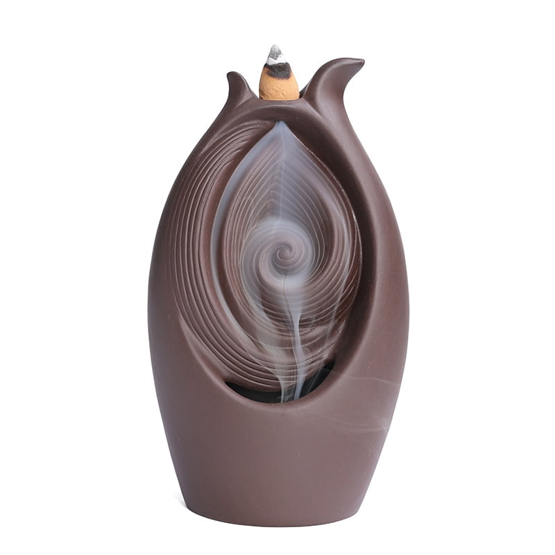 Incense Burner Backflow Incense Holder Purple Sand Backflow Incense Burner Creative Sandalwood Agarwood Aromatherapy Ornaments Incense Cone Holder