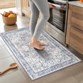 thumbnail image 2 of Lochas Vintage Accent Rugs Distressed Print Area Rug Low Pile Carpet for Living Room Bedroom Home Decor,Blue,2'x3', 2 of 6