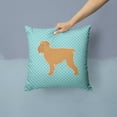 thumbnail image 2 of Carolines Treasures BB3740PW1414 Brussels Griffon Checkerboard Blue Fabric Decorative Pillow, 2 of 4