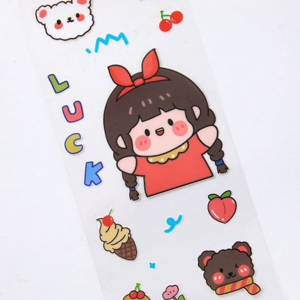 Pegatinas De Diario Pegatinas De Scrapbooking Pegatinas Lindas Fáciles De Pelar PET Impermeable Estilo De Dibujos Animados Lindo Patrón Transparente Transparente Pegatinas Kawaii Anggrek Otros