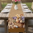 thumbnail image 4 of Easter Bunny Table Runner 60 Inches, Brown Eggs Flowers Rabbits Vintage Dots Plaid Bed Runner Dresser Scarves Tabletop for Indoor Outdoor Parties/Ceremony/Banquet, 13" x 60", 4 of 8