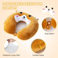 thumbnail image 5 of Travel Pillow Kids Adult Cute Neck Traveling Memory Foam Airplane Sleep Mask Animal Flight Head Rest Support Cars Long Flights Dog 9 12 Y O, 5 of 18