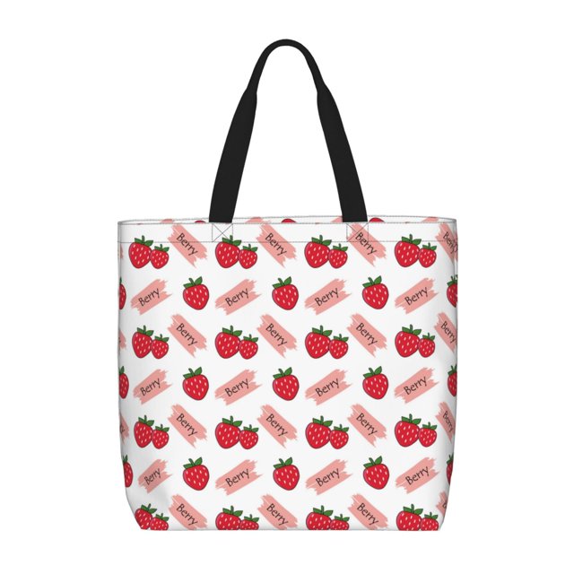 Balery Strawberry Bolsa de Mano para Mujeres con Cremallera, Bolsa de Gimnasio con Compartimentos, Bolsa para Laptop, Bolsa para Trabajo