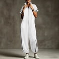 thumbnail image 6 of Short Sleeve Rompers For Women Overalls For Women Summer Work Top Plus Size 2 Piece Sets For Curvy Women Solid Color Work Blouses Causal Top Trending Womens Clothes Cute Womens Summer Clothes, 6 of 9