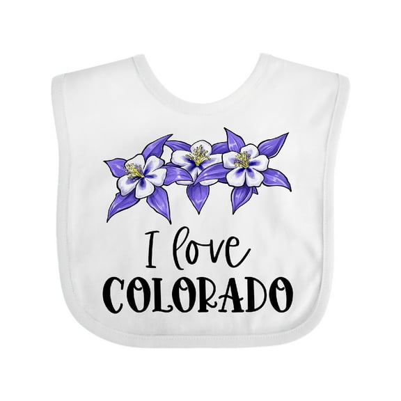 Inktastic I Love Colorado Columbine Flowers Boys or Girls Baby Bib